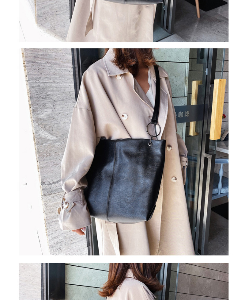 Fashion Black Buckle Soft Leather Shoulder Messenger Bag,Messenger bags