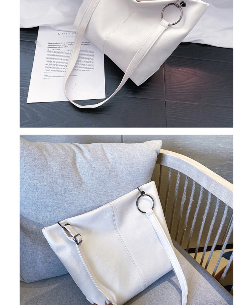 Fashion White Buckle Soft Leather Shoulder Messenger Bag,Messenger bags