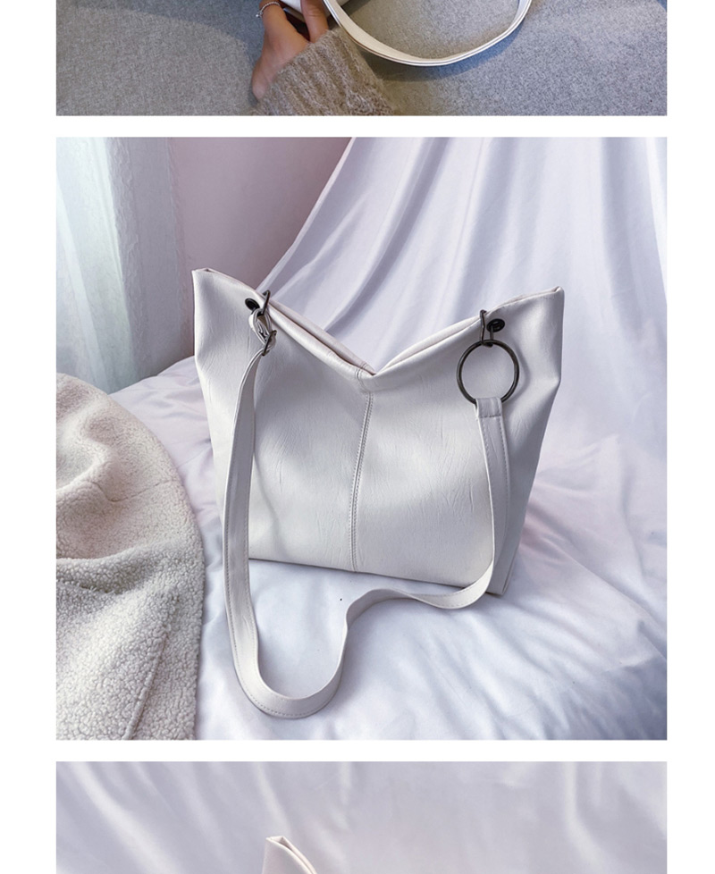 Fashion White Buckle Soft Leather Shoulder Messenger Bag,Messenger bags