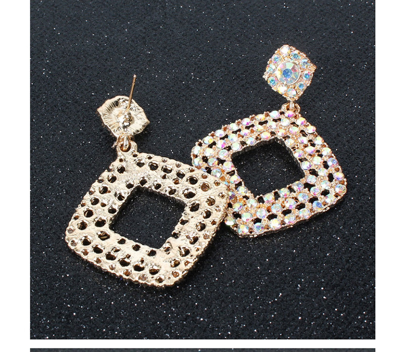  Color Alloy Diamond-studded Geometric Diamond Earrings,Drop Earrings