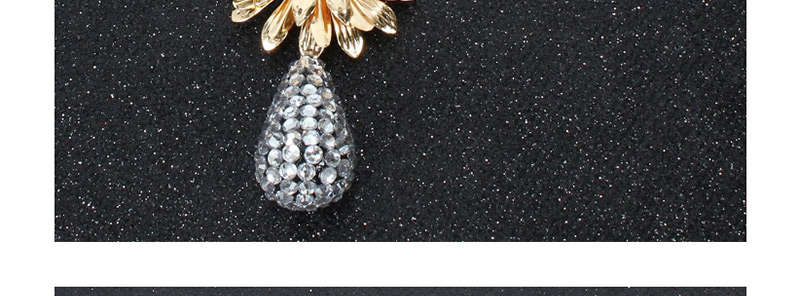  Gold Rhinestone Water Drop Emerald Alloy Earrings,Drop Earrings