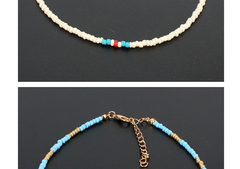  White Rice Beads Beaded Necklace,Pendants