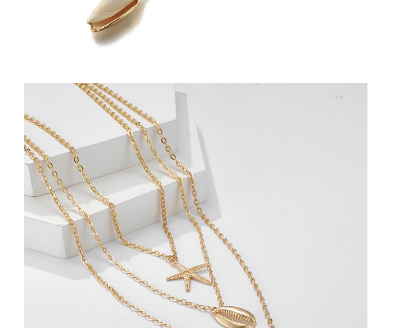  Gold Conch Shell Multi-layer Necklace,Multi Strand Necklaces