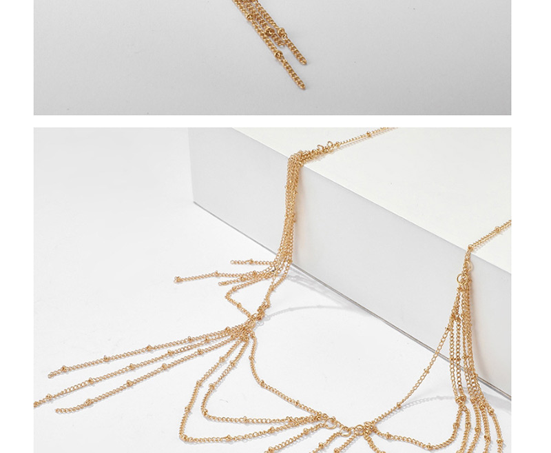 Gold Tassel Irregular Necklace,Chains