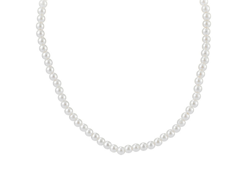  White Wavy Freshwater Pearls Can Bend The Necklace Freely,Beaded Necklaces