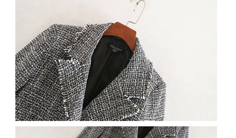Fashion Black Ruffled Texture Short Suit,Coat-Jacket