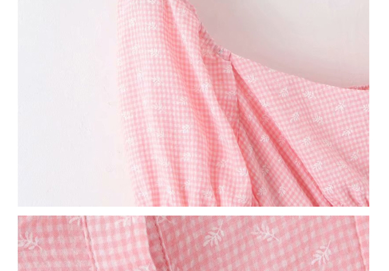 Fashion Pink Offset Wheat Single-breasted Dress,Long Dress