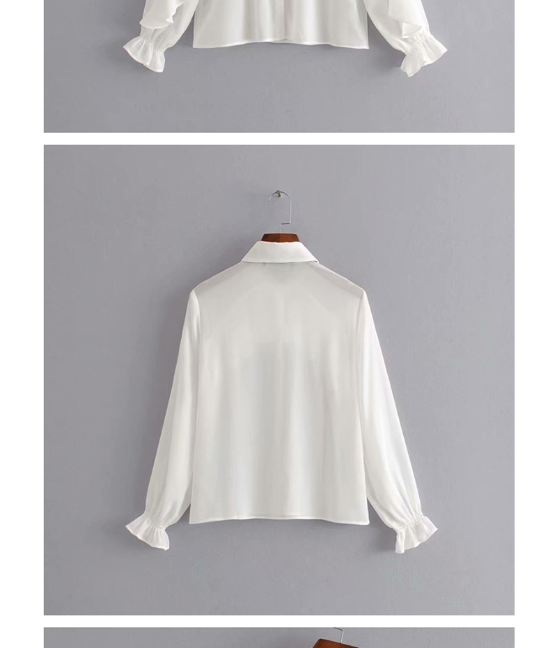 Fashion White Bow-tie Lace-up Shirt,Tank Tops & Camis