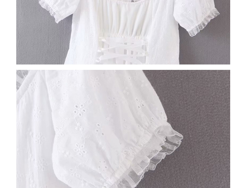Fashion White Lace Embroidered Strap Dress,Mini & Short Dresses