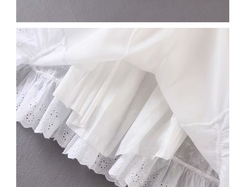 Fashion White Lace Embroidered Strap Dress,Mini & Short Dresses