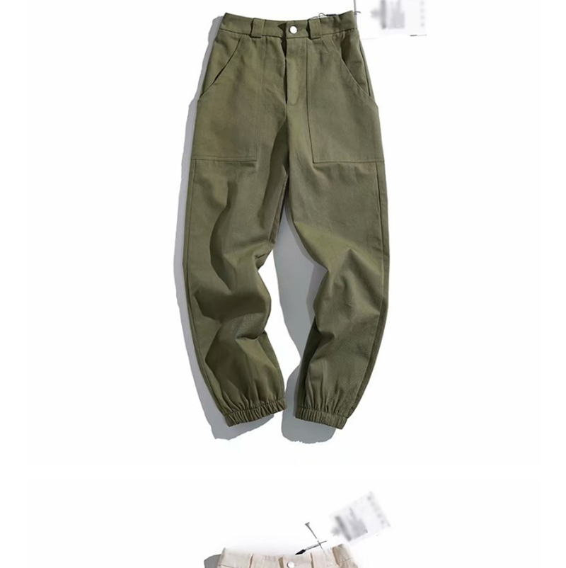 Fashion Army Green Straight Leg Pants,Pants