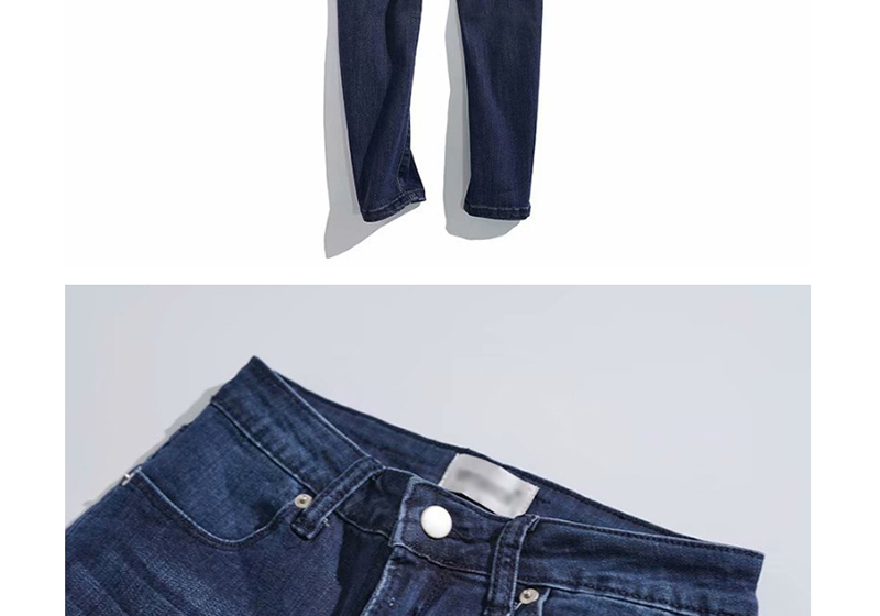 Fashion Blue Washed Stretch Jeans,Denim