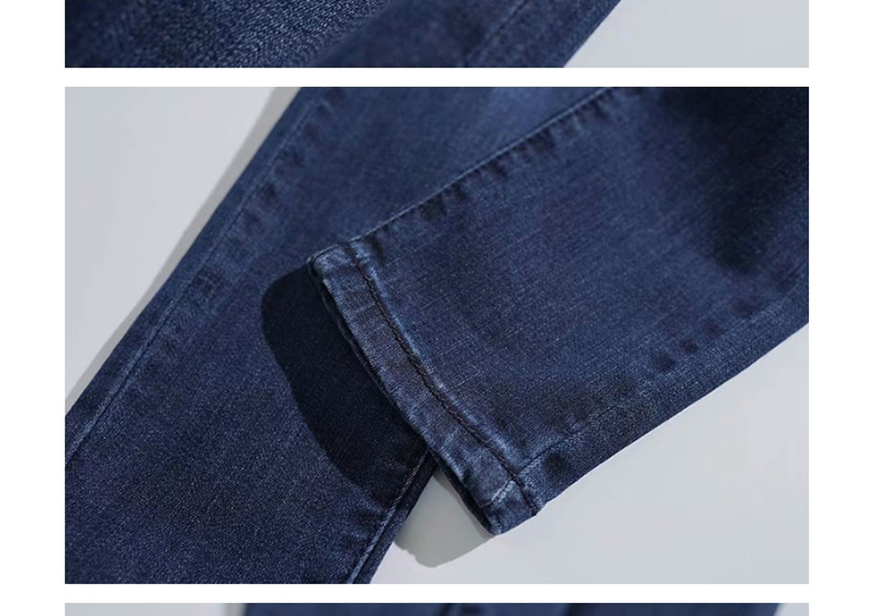 Fashion Blue Washed Stretch Jeans,Denim