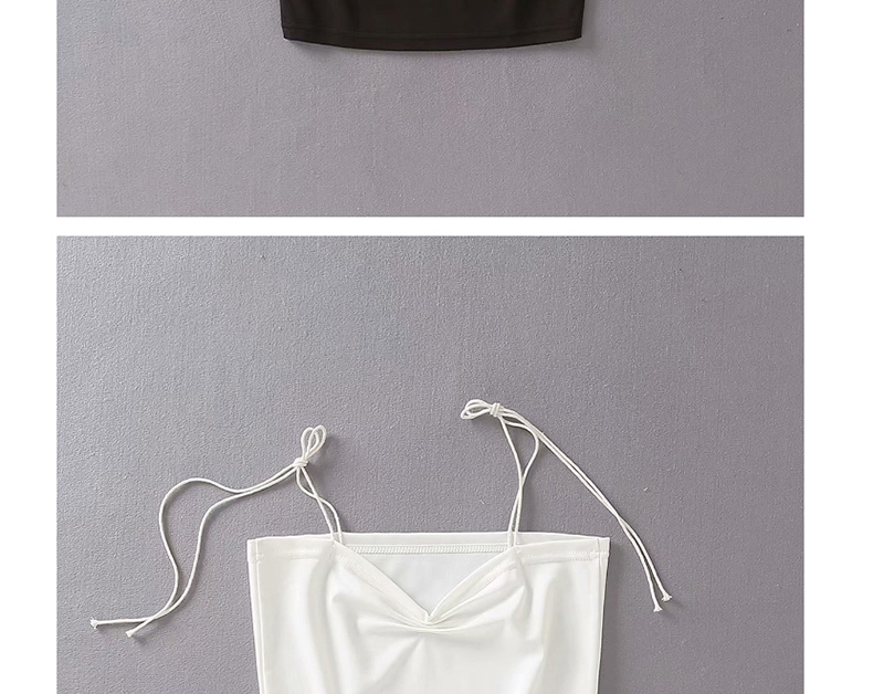 Fashion White Adjustable Strap V-neck Umbilical Strap Vest,Tank Tops & Camis