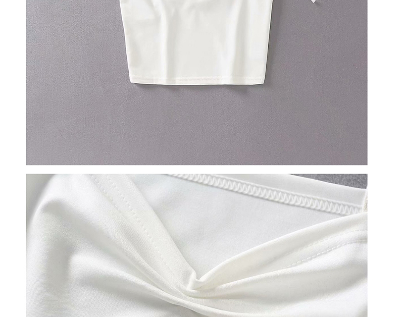 Fashion White Adjustable Strap V-neck Umbilical Strap Vest,Tank Tops & Camis