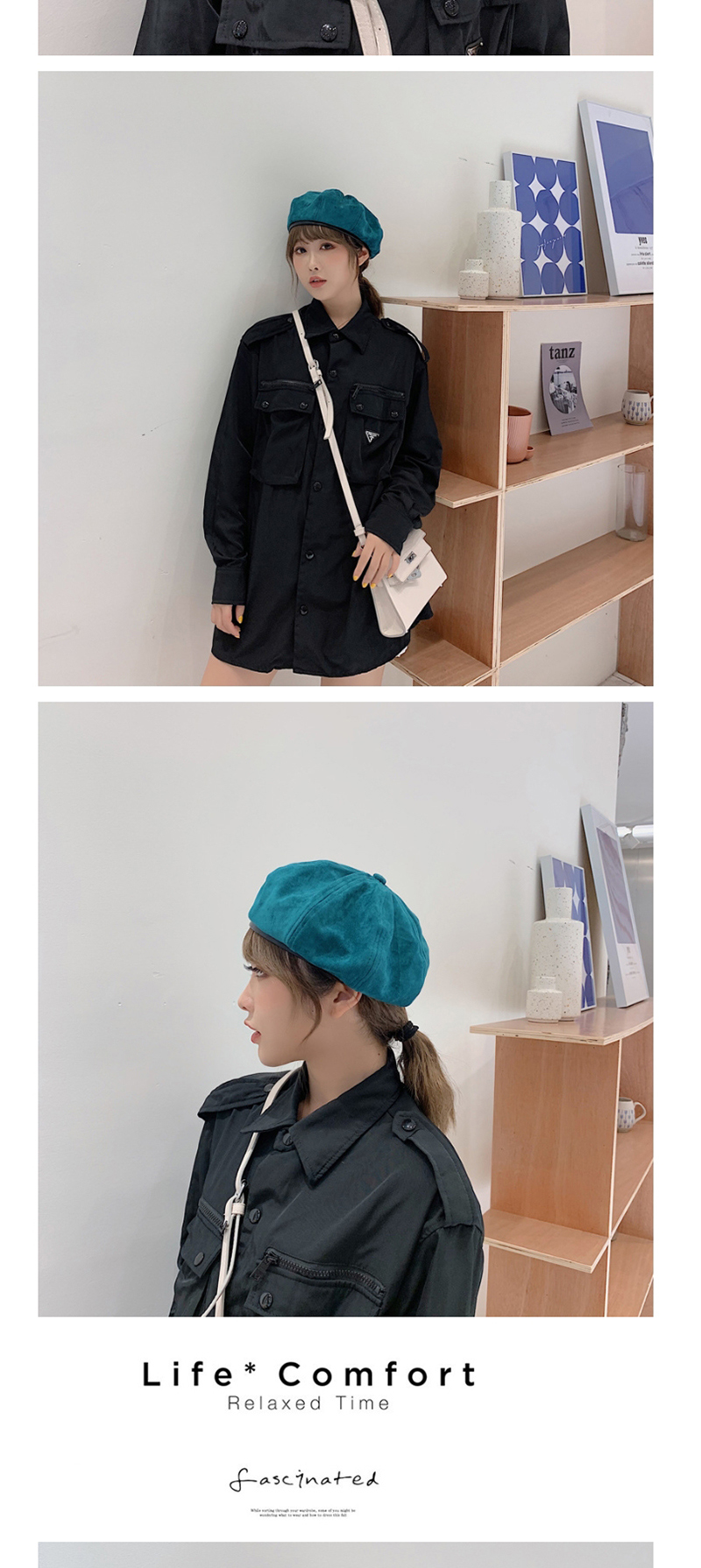 Fashion Black Solid Color Beret,Beanies&Others