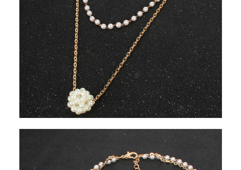 Fashion Gold Double Layer Imitation Pearl Necklace,Multi Strand Necklaces
