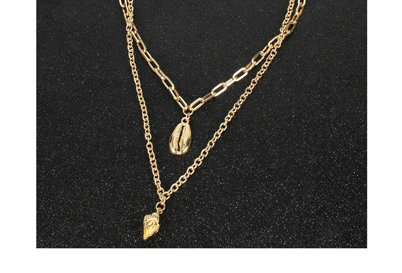 Fashion Gold Shell Conch Double Necklace,Multi Strand Necklaces