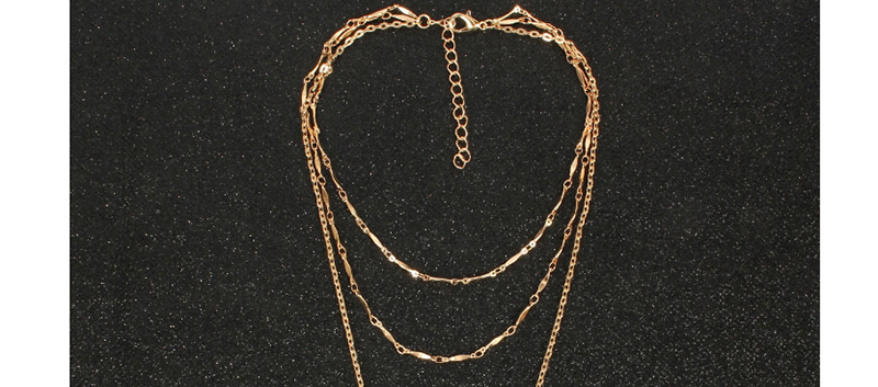 Fashion Gold Metal Dome Portrait Coin Multi-layer Necklace,Multi Strand Necklaces