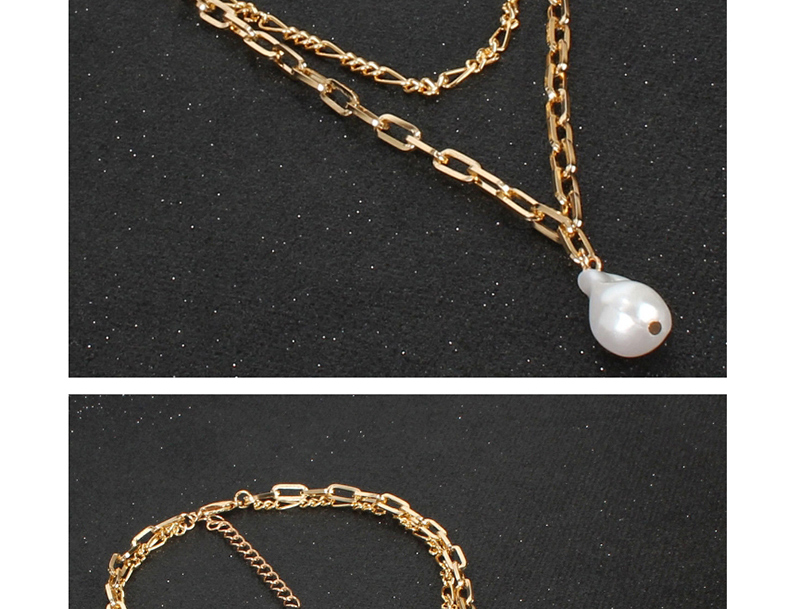 Fashion Gold Double Pearl Necklace,Multi Strand Necklaces