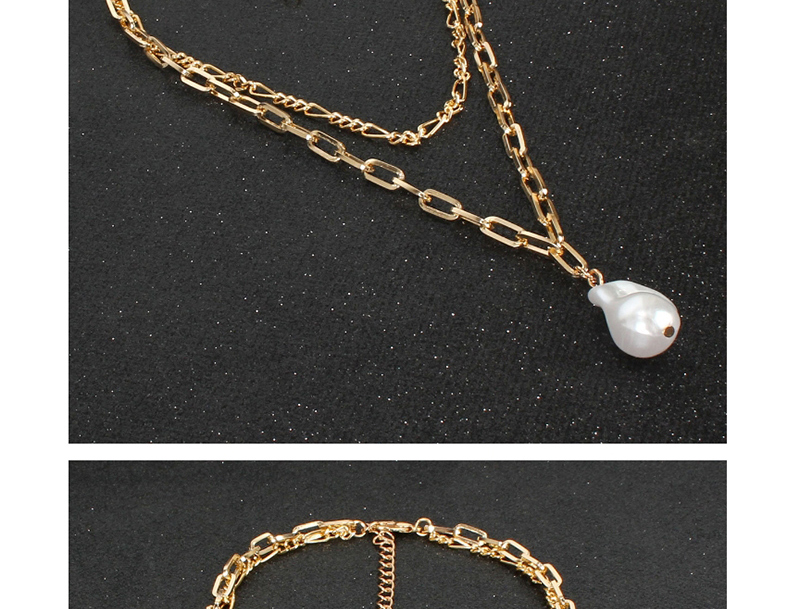 Fashion Gold Double Pearl Necklace,Multi Strand Necklaces