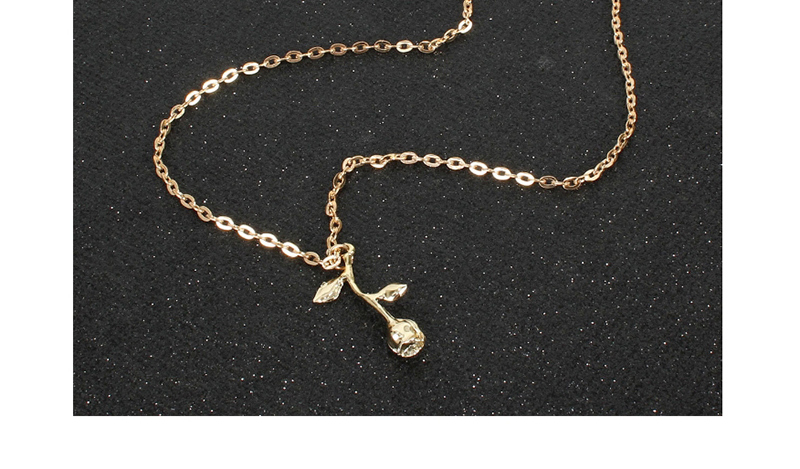 Fashion Gold Three-dimensional Rose Necklace,Pendants