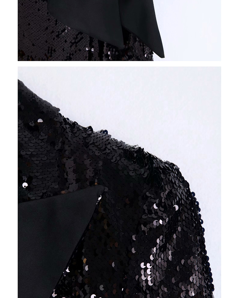 Fashion Black Sequined Lace-up Dress,Long Dress