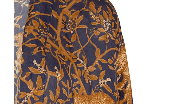 Fashion Orange Chiffon Leopard Print Sun Cover,Sunscreen Shirts