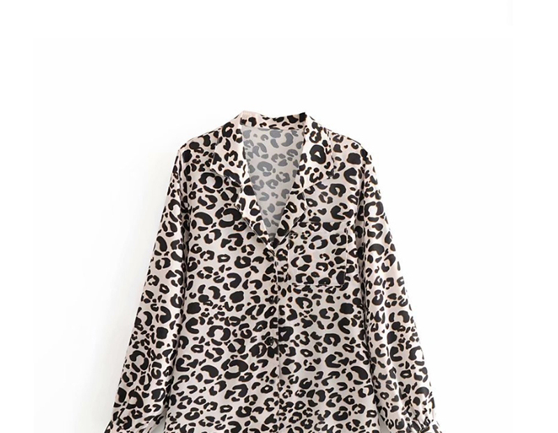 Fashion Leopard Print Printed Lapel Shirt,Hair Crown