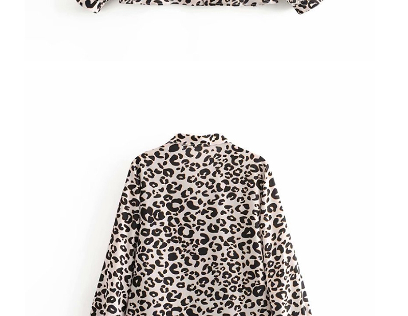 Fashion Leopard Print Printed Lapel Shirt,Hair Crown