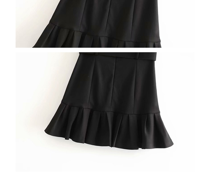 Fashion Black Small Pleated Hem A-line Skirt,Skirts