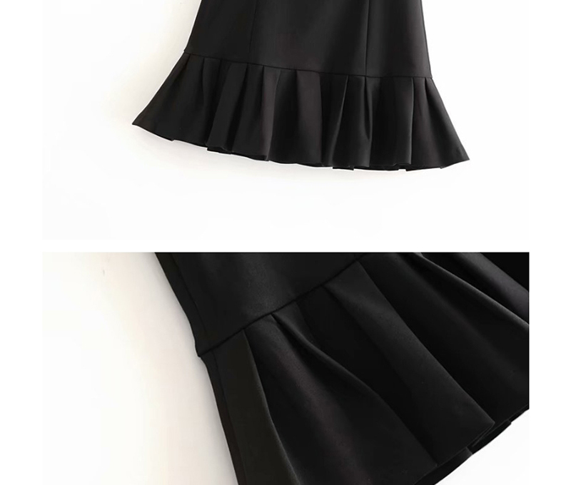 Fashion Black Small Pleated Hem A-line Skirt,Skirts
