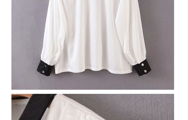 Fashion White Ruffled Tie-satin Shirt,Blouses