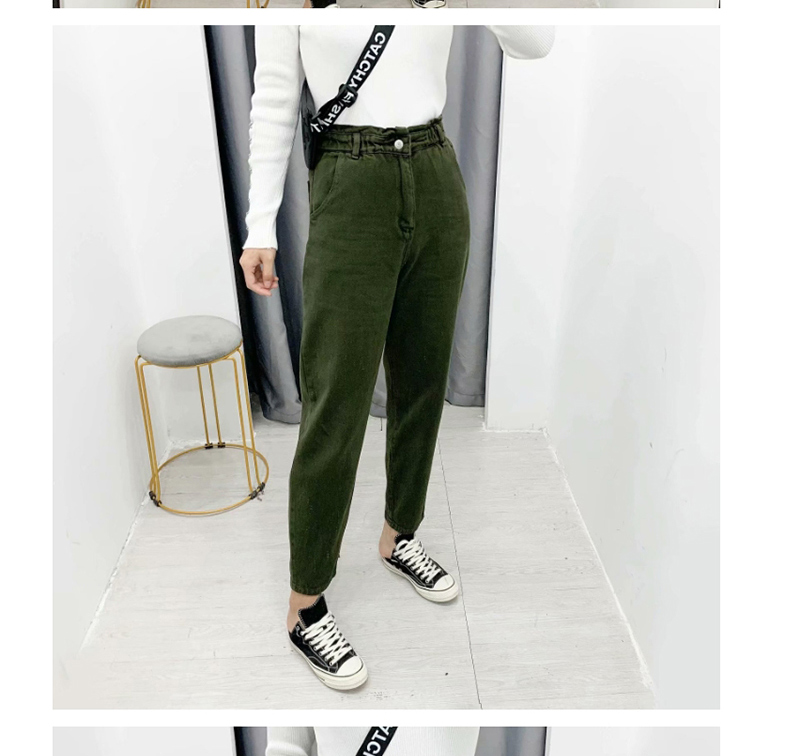 Fashion Green Elasticated Jeans,Pants