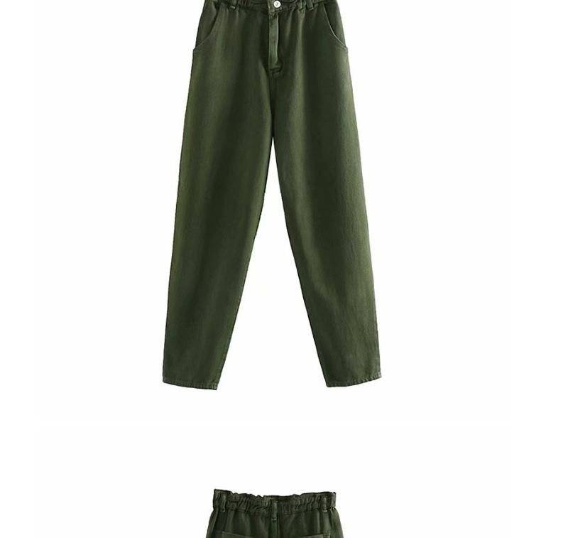Fashion Green Elasticated Jeans,Pants