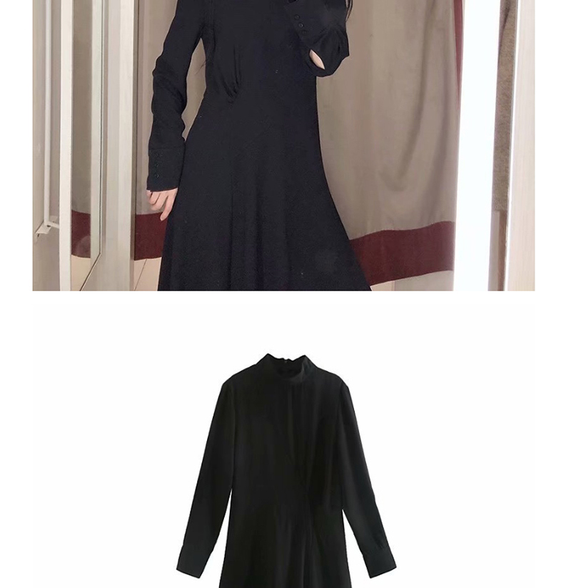 Fashion Black Stitched Dress,Long Dress