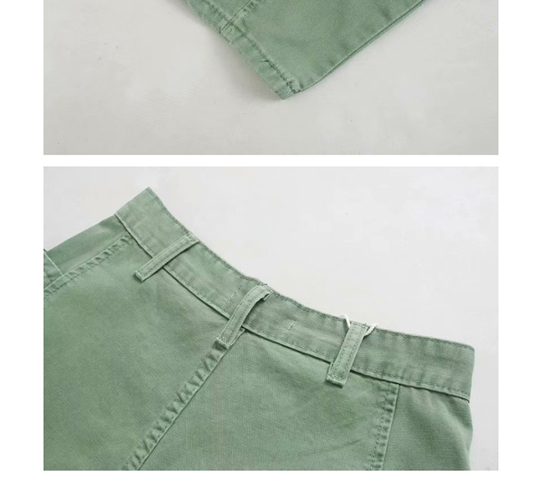 Fashion Green Washed Pocket Jeans,Denim