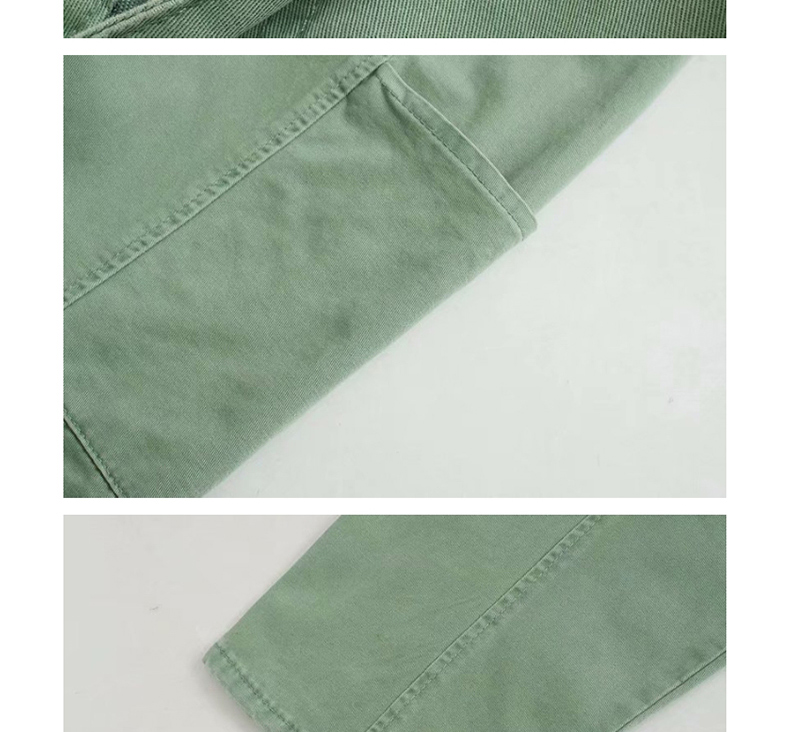 Fashion Green Washed Pocket Jeans,Denim