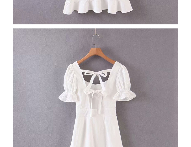 Fashion White Lace Sleeve Back Lace Dress,Mini & Short Dresses