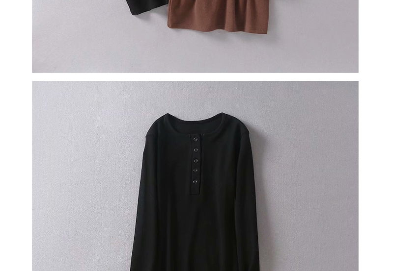 Fashion Black Single-breasted Threaded Dress,Mini & Short Dresses