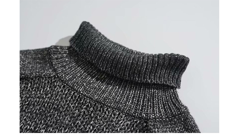 Fashion Dark Gray Turtleneck Short Knitted Sweater,Sweater