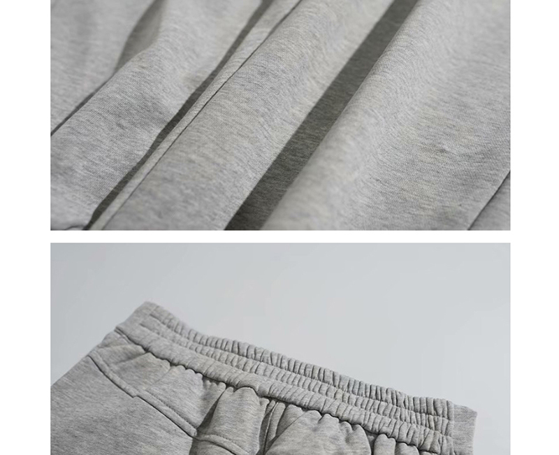 Fashion Light Gray Embroidered Lace-up Straight Pants,Pants