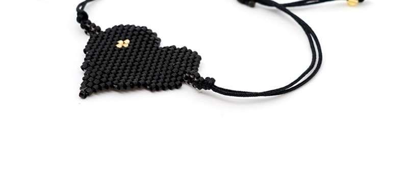Fashion Black Rice Bead Braided Heart Bracelet,Beaded Bracelet