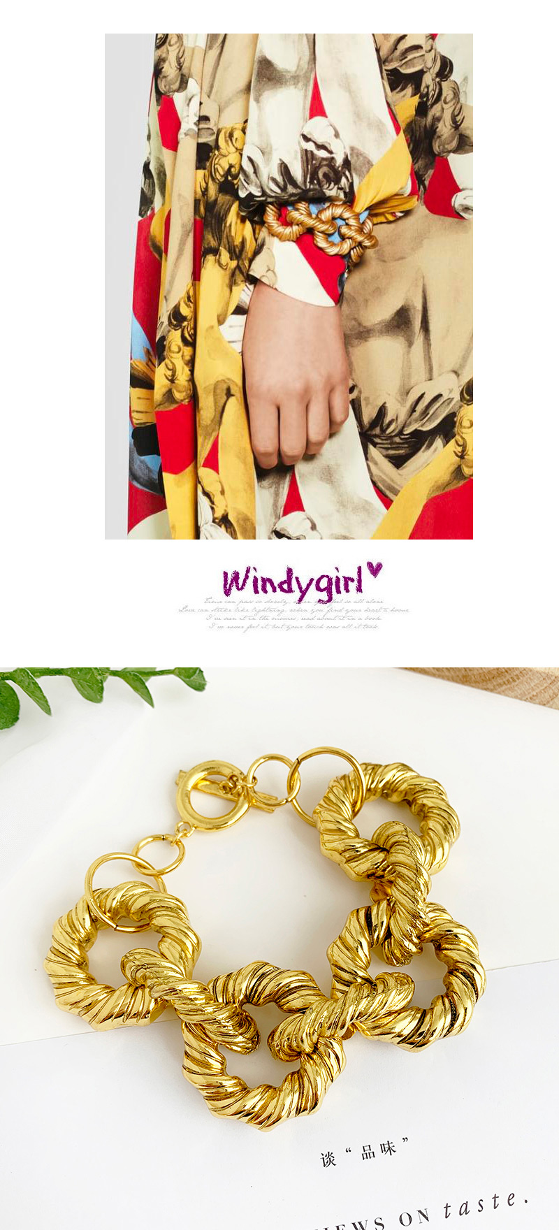  Gold Resin Chain Bracelet,Fashion Bracelets