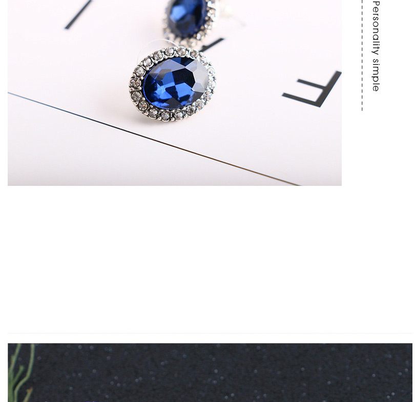 Fashion Royal Blue Gemstone Full Of Earrings,Stud Earrings