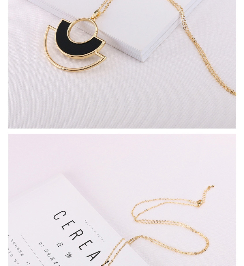 Fashion Black Geometric Drop Necklace,Pendants