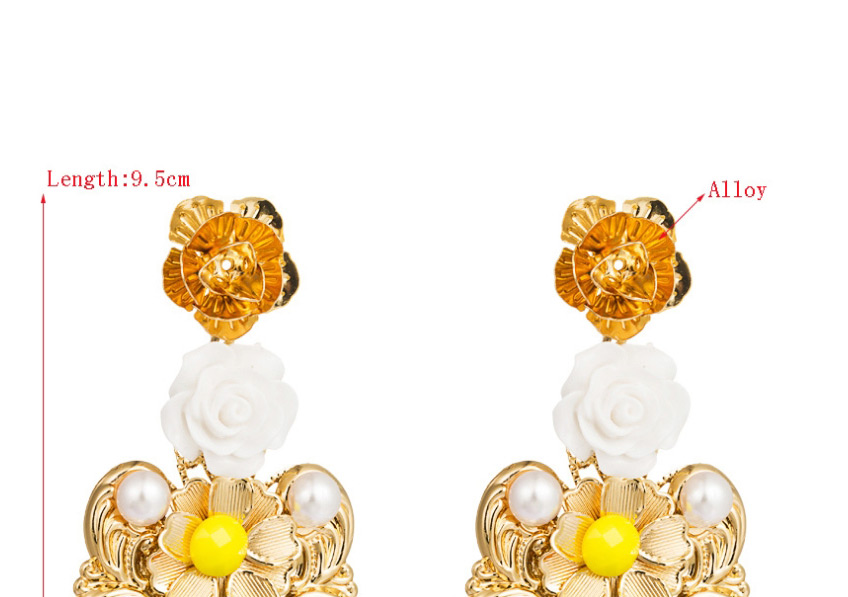 Fashion Gold  Silver Needle Alloy Diamond Flower Earrings,Drop Earrings