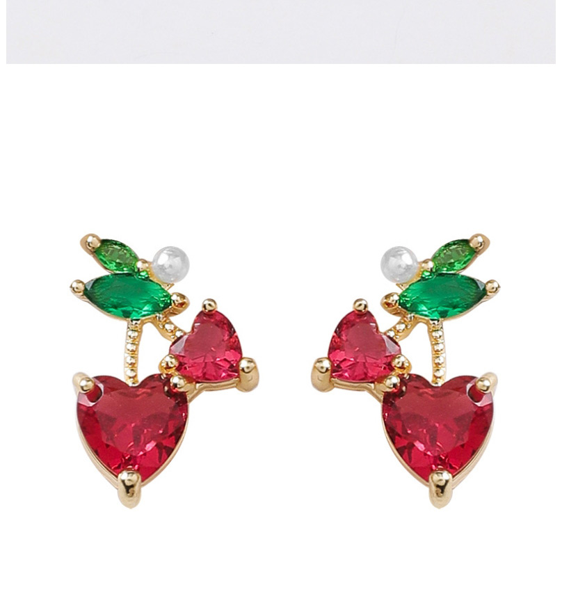 Fashion Red  Silver Needle Fruit Earrings,Stud Earrings