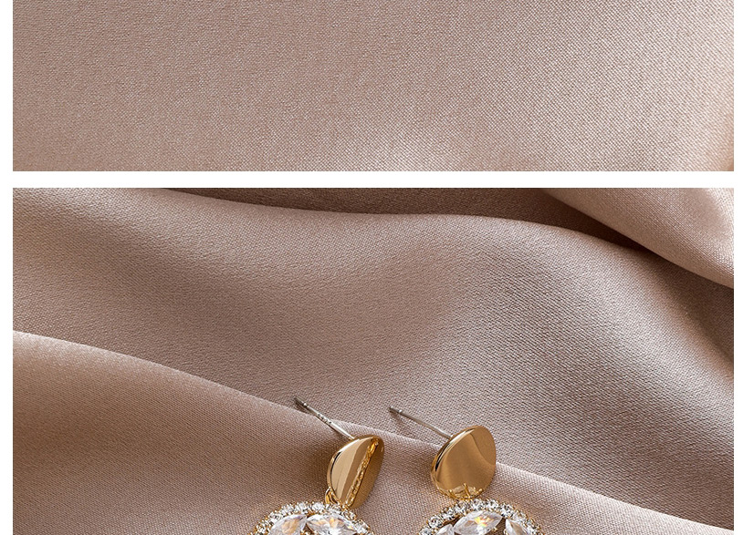 Fashion Gold  Silver Needle Round Zircon Crystal Stud Earrings,Drop Earrings