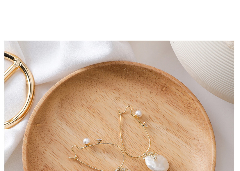 Fashion Gold Rhinestone Irregular Pearl Disc Earrings,Drop Earrings